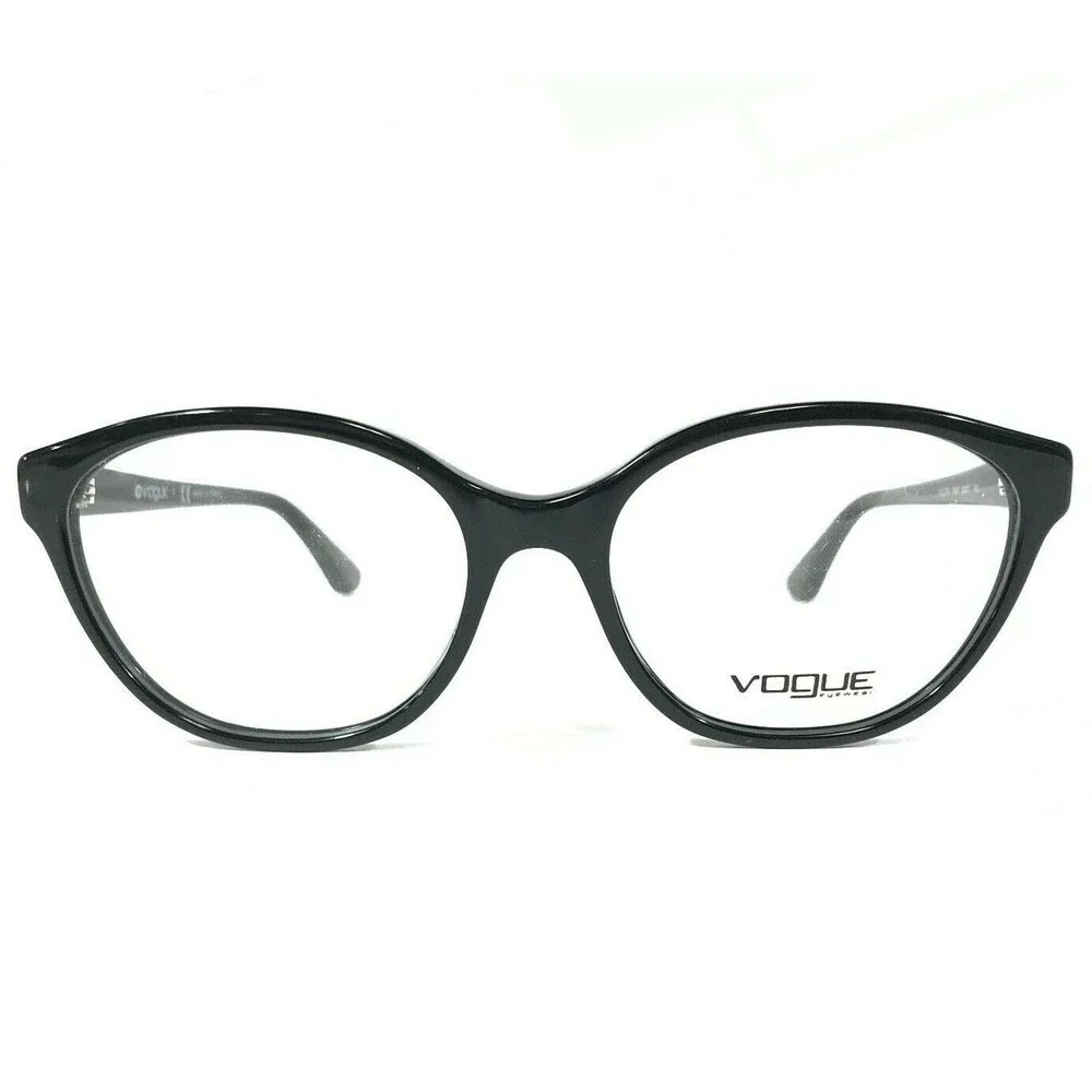 Vogue Eyeglasses Frames VO2764 W44 Black Round Side Logos 54-17-140